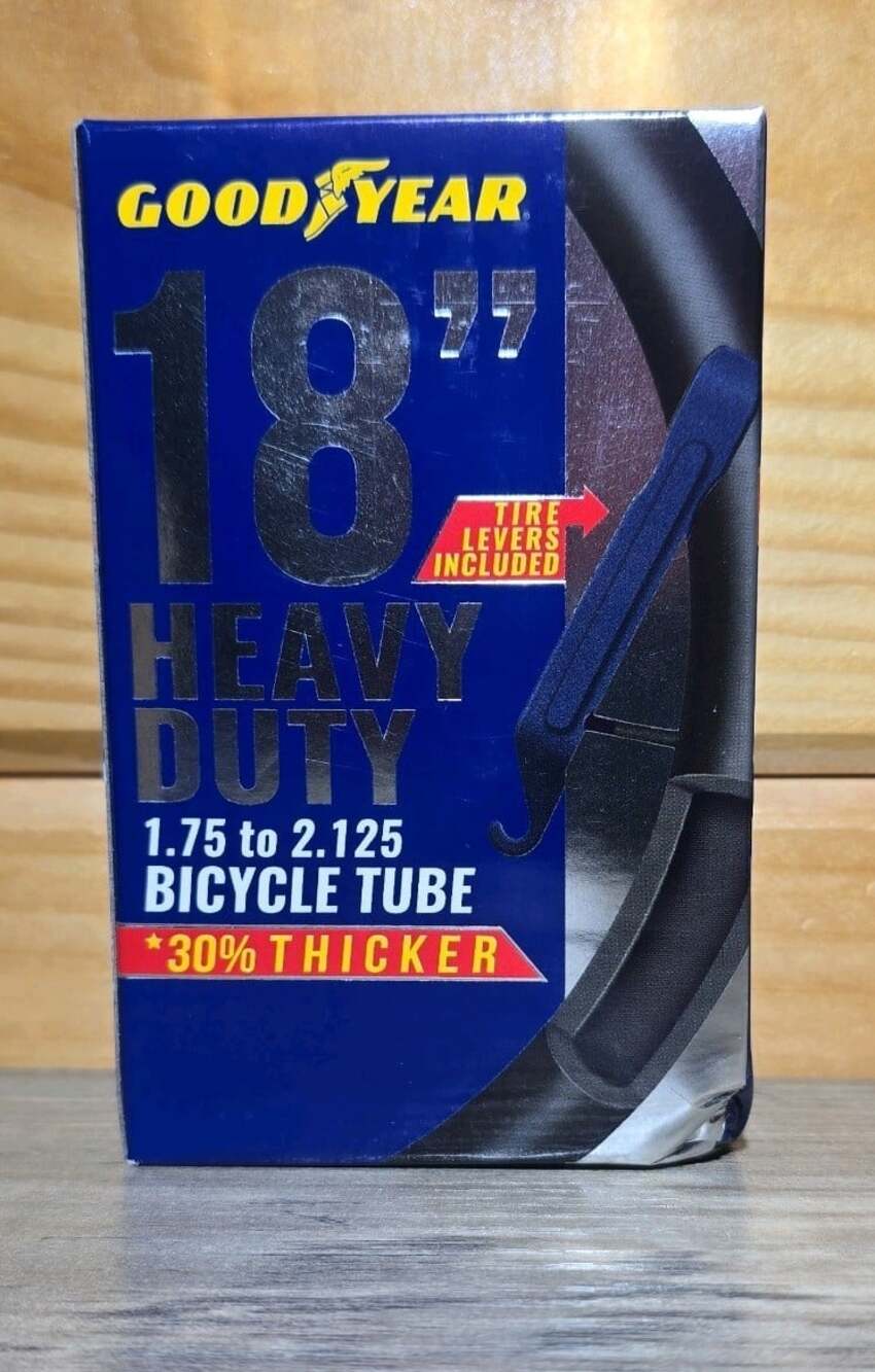 GOODYEAR BICYCLE 18IN HEAVY DUTY TIRE INNER TUBE 1.75-2.125 30% THICKER